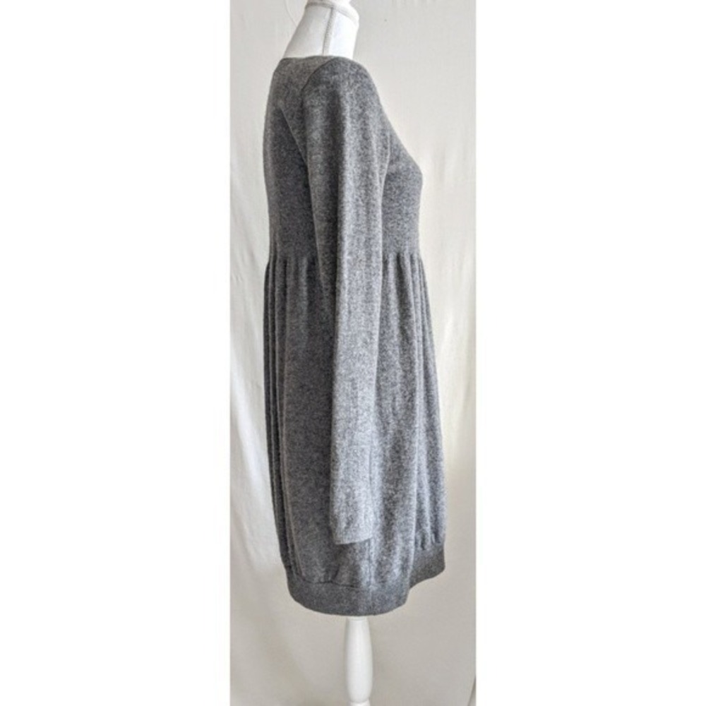 Vince 100% Cashmere Babydoll Long Sleeve‎ Sweater Dress Y2K Phoebe Gray Sz S B27 - Picture 3 of 12